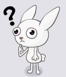 ambiguous_gender blank_stare eliozdherion fur lagomorph leporid low_res mammal question_mark rabbit solo white_body white_fur