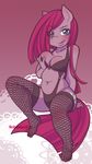  anthro big_breasts boitebiscuit_(artist) breast_grab breasts chubby cleavage clothed clothing cutie_mark equine female fishnet friendship_is_magic horse lingerie looking_at_viewer mammal my_little_pony pinkamena_(mlp) pinkie_pie_(mlp) pony tongue tongue_out 