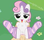  2015 bedroom_eyes chest_tuft clitoris cum cum_in_pussy cum_inside equine erection faceless_male female feral friendship_is_magic fur horn human legwear looking_at_viewer male mammal my_little_pony penetration penis pubes pussy sex shutterflyeqd smile stockings sweetie_belle_(mlp) tongue tongue_out tuft unicorn vaginal vaginal_penetration 