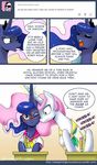  2014 comic cute english_text equine eyewear fan_character female feral friendship_is_magic glasses horn horse john_joseco mammal my_little_pony princess_celestia_(mlp) princess_luna_(mlp) princess_molestia text winged_unicorn wings 