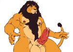  balls barbs cum erection father feline happytrail king lion male mammal mane muscles nipple_piercing nipples parent penis piercing precum royalty sheath solo 