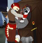  anal anal_orgasm anal_penetration angel_(velvetvlade) animal_genitalia animal_penis anthro anthro_on_feral anthro_penetrating anthro_penetrating_feral armor balls bestiality big_fangs black_boots black_clothing black_footwear bodily_fluids boots bottomwear bottomwear_down brown_bottomwear brown_clothing brown_pants brown_topwear canid canine canine_genitalia canine_penis clothed clothed_feral clothing cum cum_in_ass cum_inside duo ejaculation eyes_closed fangs felid feral feral_penetrated footwear fur genital_fluids genitals grey_balls grey_body grey_fur hair hands-free hi_res kage_(faolanwolfsavor) killthe_demon male male/male male_penetrated male_penetrating male_penetrating_male mammal markings melee_weapon open_mouth orgasm pants pants_down partially_clothed penetration penile penile_penetration penis penis_in_ass pink_penis red_body red_fur red_hair red_penis red_tongue sex shoes standing standing_sex striped_markings striped_neck striped_tail stripes sword tail tail_markings teeth tongue tongue_out topwear weapon white_clothing white_topwear yellow_balls yellow_body yellow_fur 
