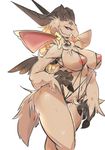  anthro baph baphomet breasts canine caprine collar demon female fur horn hybrid inverted_nipples mammal nipples nude slugbox solo tongue tongue_out wolf 