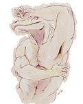  albino alligator anthro male muscles pink_eyes reptile rohly scalie solo 