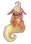  2015 balls big_eyes black_nose black_sclera blue_eyes blush chest_tuft cute eeveelution feral flareon fluffy_tail fur looking_at_viewer male nintendo penis plain_background pok&eacute;mon red_fur solo tanuki_mapache tuft vein video_games white_background 