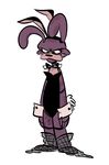  animal_ears animatronic anthro bonnie_(fnaf) bow_tie clothed clothing crossdressing five_nights_at_freddy&#039;s frown herny legwear machine male mechanical plain_background playboy_bunny rabbit_ears robot skimpy solo stockings 