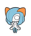  ambiguous_gender blue_hair dress hair kirlia nintendo pok&eacute;mon rakkuguy_(artist) shiny_pok&eacute;mon smile solo video_games 