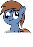  black_eyes blue_skin brony brown_hair cub cute derp digital_media_(artwork) elitehound equine fan_character hair horse male mammal my_little_pony plain_background pony smile solo white_background young 