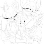  2015 anthro balls bat big_breasts breasts canine cleavage clothed clothing erection fan_character female fox group handjob huge_breasts male mammal miles_prower nude penis precum ravnic rouge_the_bat sega sex sonic_(series) 