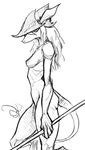  black_and_white breasts burmecian female final_fantasy final_fantasy_ix freya_crescent guoh hair hat long_hair looking_at_viewer mammal monochrome nipples nude plain_background rat rodent sketch solo video_games white_background 