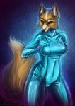  anthro breasts canine crossgender female fox fox_mccloud hand_on_breasts mammal naira nintendo solo star_fox video_games zero_suit_fox 