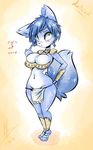  anthro big_breasts blush breasts canine cleavage clothed clothing dullvivid female fox huge_breasts krystal loincloth mammal nintendo nude solo star_fox tribal video_games 
