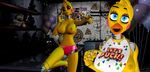  animatronic anthro avian beak bib bird blue_eyes blush breasts chicken clothing disembowell_(artist) eyelashes female five_nights_at_freddy&#039;s five_nights_at_freddy&#039;s_2 looking_at_viewer machine mechanical nipples panties robot solo toy_chica_(fnaf) underwear 