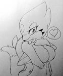  2015 big_breasts blush breasts celabay female floatzel fur line_art mixed_media nintendo nude open_mouth pen_(artwork) pencil_(artwork) plain_background pok&eacute;mon sketch solo tongue tongue_out traditional_media_(artwork) video_games 