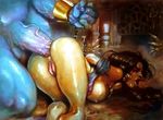  aladdin anal anal_penetration anus areola balls bdsm big_balls big_breasts blue_penis breasts chris3000 clitoris disney duo eyes_closed faceless_male female genie genie_(aladdin) human interspecies jasmine_(aladdin) male mammal nipples not_furry open_mouth penetration penis pussy sex straight teeth thick_penis vein veiny_penis 