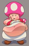  blush drooling feawquiga female mario_bros navel nintendo obese overweight saliva solo toadette video_games 