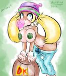  anthro big_breasts blush breast_grab breast_squeeze breasts bubblegum donkey_kong dullvivid female huge_breasts nintendo pasties solo tiny_kong video_games 