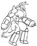  aggron bulge chastity dragmon encased male muscles nintendo pok&eacute;mon solo suit transformation video_games 