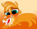  anthro blush cum cum_everywhere fur green_eyes littlest_pet_shop male mammal messy orange_fur penis rodent shivers solo squirrel sr-ge 