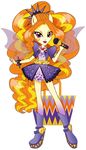  adagio_dazzle_(eg) boots equestria_girls female hair lips looking_at_viewer microphone my_little_pony orange_hair pink_eyes ponytail solo wings 