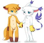  anthro bandai canine cat circumcision crying digimon duo feline female fox fuchs gatomon male mammal mutilation navel pain penis plain_background pussy strings tears torture violetta whiskers white_background 