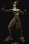  3d anthro black_jackal cgi clothing dragon male pose reny_(artist) solo underwear 