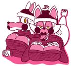  animatronic anthro big_breasts breasts canine cleavage clothed clothing conjoined female five_nights_at_freddy&#039;s five_nights_at_freddy&#039;s_2 fox keyhole_turtleneck machine mammal mangle_(fnaf) mechanical open_mouth robot snaxattacks sweater tongue tongue_out 