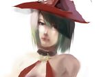  blush closed_mouth expressionless green_eyes guilty_gear hat i-no lips looking_at_viewer red_hat short_hair solo takakey upper_body white_background 