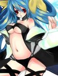  ayakichi bad_id bad_pixiv_id blue_hair breasts dizzy guilty_gear highres large_breasts midriff red_eyes ribbon solo underboob 