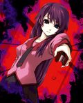  bad_id bad_pixiv_id bakemonogatari blue_eyes long_hair monogatari_(series) necktie purple_hair saki_(pixiv303252) school_uniform senjougahara_hitagi skirt solo stapler 