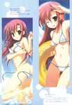  1girl armpits ass barefoot bikini butt_crack hair_ornament hairclip hayate_no_gotoku! imageboard_sample katsura_hinagiku leg_lift long_hair lowleg lowleg_bikini naruse_mamoru one_eye_closed pink_hair side-tie_bikini solo swimsuit untied wardrobe_malfunction water wink yellow_eyes yuuki_hagure 