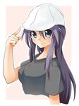  blue_eyes hat hiiragi_miki long_hair lucky_star pointing purple_hair shing_(sorairo_factory) solo 