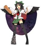  cape hokuto_no_ken reiuji_utsuho skirt solo souther thighhighs touhou wings yu_65026 zettai_ryouiki 