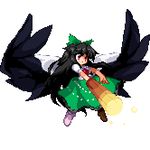  himuro_(dobu_no_hotori) lowres pixel_art reiuji_utsuho solo touhou wings 