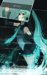  aqua_eyes aqua_hair bad_id bad_pixiv_id bare_shoulders detached_sleeves digital_dissolve hatsune_miku long_hair necktie pyon-kichi solo tears twintails vocaloid 