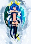  asymmetrical_wings bad_id bad_pixiv_id blue_hair dizzy guilty_gear jyairo midriff red_eyes ribbon solo tail tail_ribbon thighhighs wings 