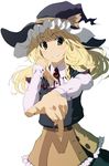  bad_id bad_pixiv_id blonde_hair braid foreshortening hands hat kirisame_marisa qaz solo touhou witch_hat 