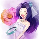  dress idolmaster idolmaster_(classic) jewelry miura_azusa pos ring solo wedding_dress 