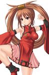  bad_id bad_pixiv_id brown_hair china_dress chinese_clothes dress guilty_gear highres kuradoberi_jam long_hair orochi_itto red_eyes skirt solo 