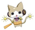  animalization cat earmuffs fusion kakao_(noise-111) multiple_tails no_humans parody ritual_baton simple_background solo style_parody tail touhou toyosatomimi_no_miko two_tails white_background youkai youkai_watch 