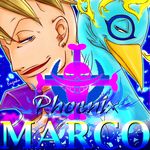  1boy bird blonde_hair character_name jolly_roger male male_focus marco one_piece phoenix solo whitebeard_pirates 