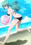  ass ball beachball bikini fairy_tail green_eyes green_hair hisui_e_fiore screencap solo swimsuit 