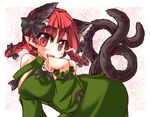  animal_ears bow braid breasts cat_ears cat_tail hair_bow kaenbyou_rin large_breasts licking multiple_tails mumumu nekomata red_eyes red_hair solo tail touhou twin_braids twintails 