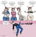 age_difference being_fur big_breasts big_penis boner_under_clothes bottomwear breasts brown_eyes brown_hair clothing colored denim denim_bottomwear denim_clothing dialogue erection erection_under_clothing female genitals hair hi_res jacket jeans jill_(alfa995) joey_(alfa995) kangaroo macropod male mammal marsupial mature_female mega_milk_(meme) meme meme_clothing mother_(lore) mother_and_child_(lore) mother_and_son_(lore) mrkoot older_female one-piece_swimsuit pants parent_(lore) parent_and_child_(lore) parent_and_son_(lore) penis pouch_(anatomy) simple_background son_(lore) sweater swimwear tail tan_body tan_skin thick_thighs topwear virgin_killer_sweater wide_hips