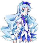  blue_choker blue_eyes blue_hair choker cure_marine heart heartcatch_precure! kurumi_erika long_hair looking_at_viewer magical_girl mipa_brm precure simple_background skirt smile solo thighhighs very_long_hair white_background white_legwear 