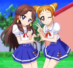  aikatsu! aikatsu!_(series) arisugawa_otome diskmonkey fujiwara_miyabi_(aikatsu!) multiple_girls school_uniform starlight_academy_uniform 