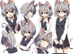  alternate_costume angry animal_ears back blush character_sheet downscaled fingers_together greatmosu grey_hair long_sleeves looking_at_viewer md5_mismatch mouse_ears mouse_tail multiple_persona nazrin open_mouth profile red_eyes resized shirt short_hair simple_background skirt smile sweatdrop sweater sweater_vest tail touhou white_background 