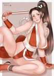  1girl black_hair breasts character_name fatal_fury large_breasts ponytail shiranui_mai snk solo zenkou 