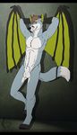  arms_behind_head balls bat canine fox foxbat hybrid leaning looking_at_viewer male mammal mill millennius nude pinup pose sheath solo wings wyldelyn216 