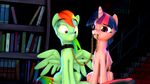  2015 3d collar duo equine female feral friendship_is_magic horn mammal my_little_pony mynokiarules pegasus rainbow_dash_(mlp) smile twilight_sparkle_(mlp) winged_unicorn wings 